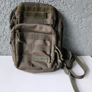 Highland Tactical Sling Bag Olive Drab Green MOLLE Shoulder Pack